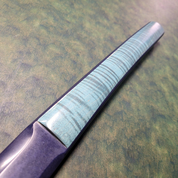 Cobalt and Bone Shinbudo Bokken - Katana Sori