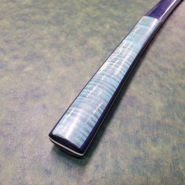Cobalt and Bone Shinbudo Bokken - Katana Sori